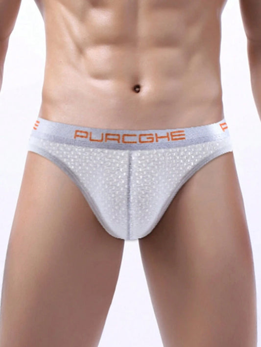 9274 1a-105 Tanga De Hombre Con Panel De Tela Con Texto