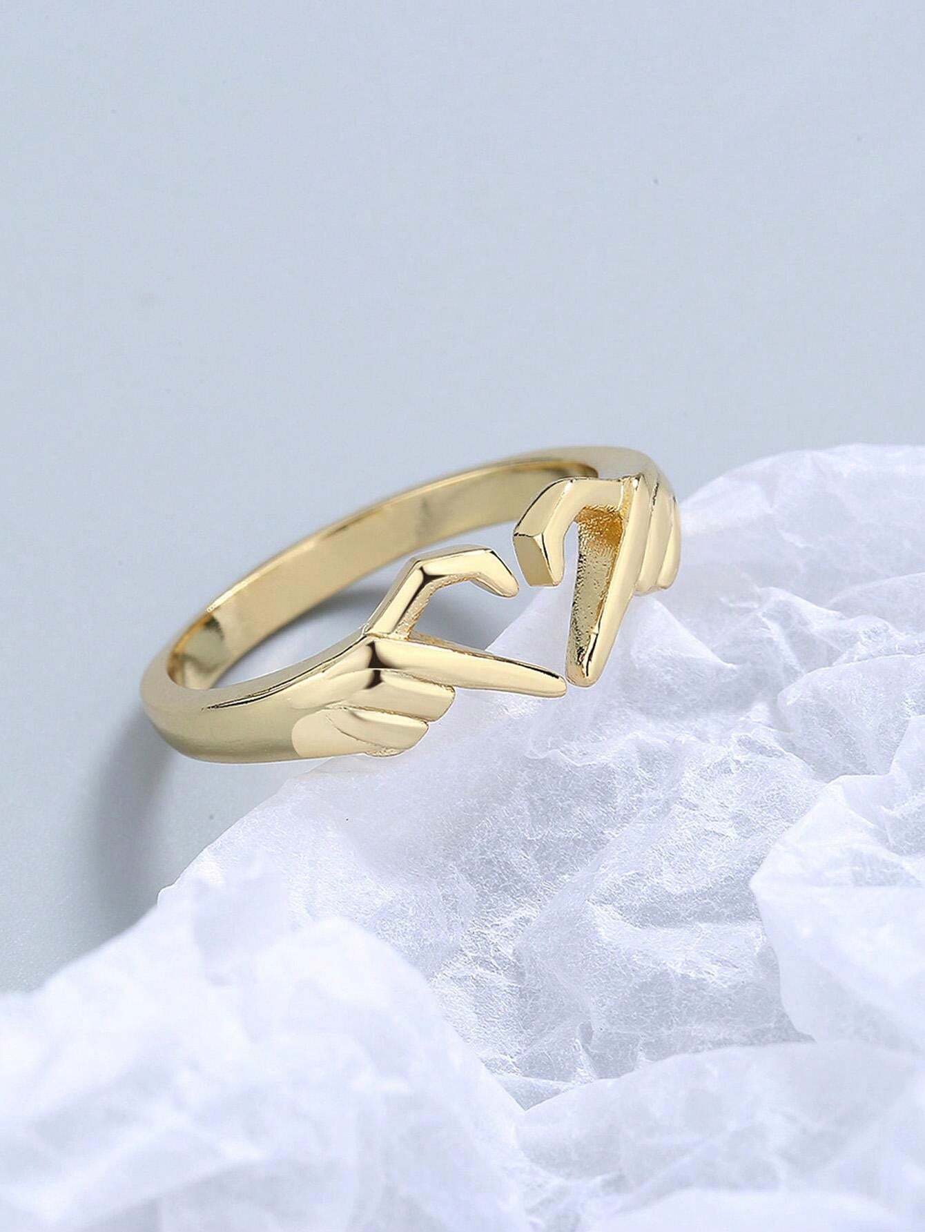 10776 1b-058 Anillo Con Forma De Corazón 2 Pzas