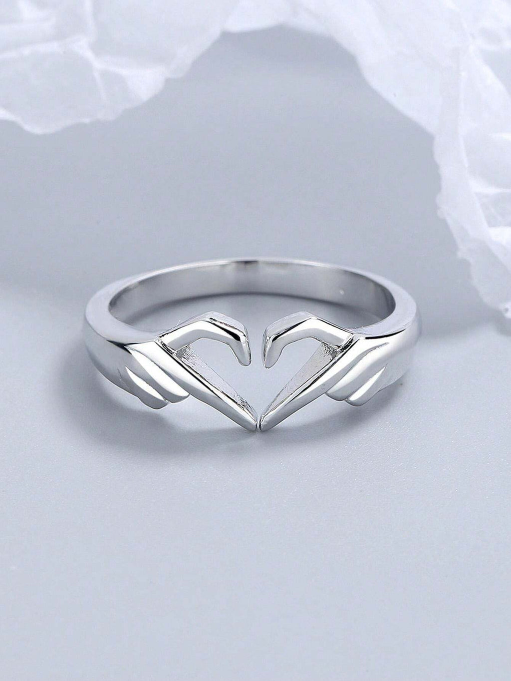 10776 1b-058 Anillo Con Forma De Corazón 2 Pzas