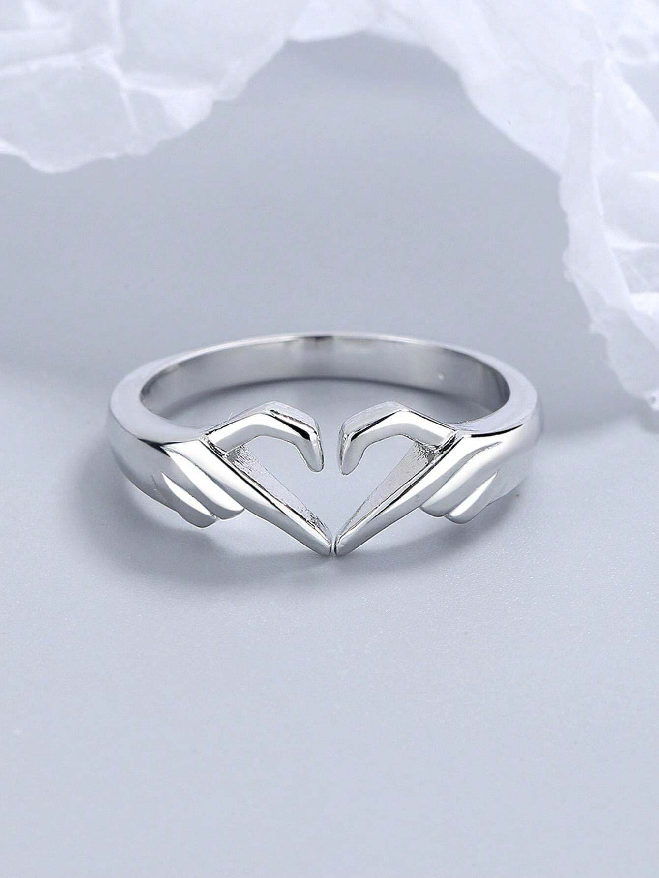 10776 1b-03-07 Anillo Con Forma De Corazón 2 Pzas