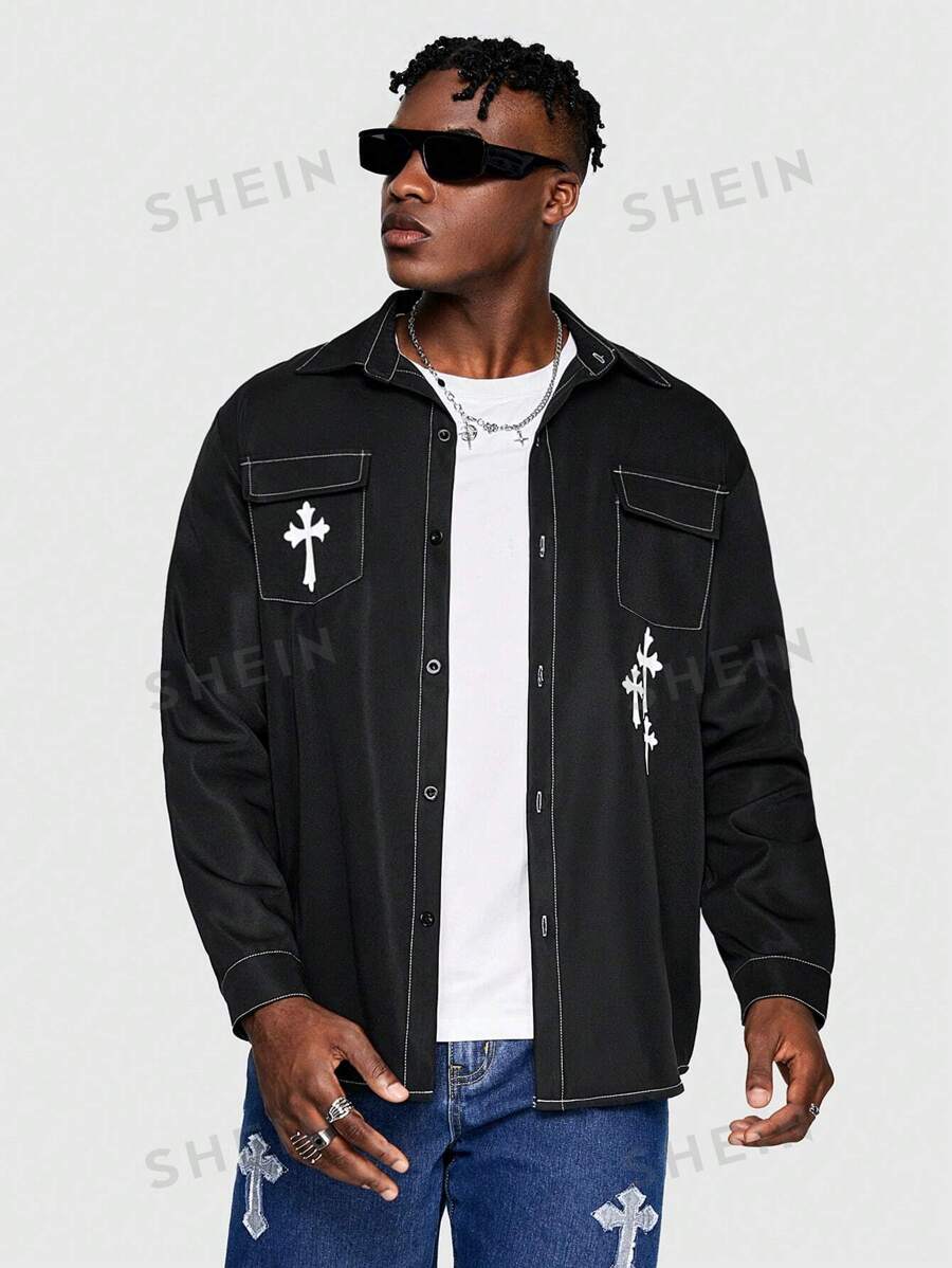 13795 1t-006 Camisa 1 PIEZA De Hombre Con Bolsillo Delantero Y Botones