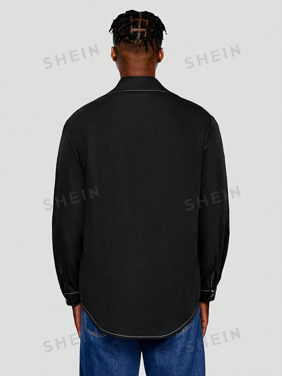 13795 1t-006 Camisa 1 PIEZA De Hombre Con Bolsillo Delantero Y Botones