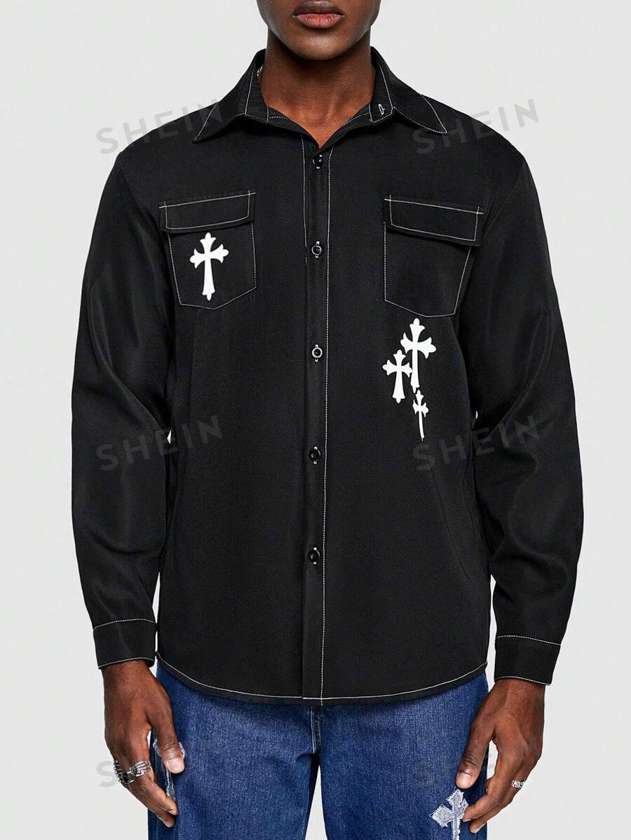 13795 1t-006 Camisa 1 PIEZA De Hombre Con Bolsillo Delantero Y Botones