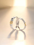 9379 a10-25 Un Juego Anillos De Pareja A Juego Con Sol Y Luna Minimalistas Con Detalles En Cobre
