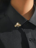 11089 1b-074 1 Pieza Elegante Gemelo En Estilo De Abeja Pequeña Con Incrustaciones De Strass Para Uso Diario De Damas