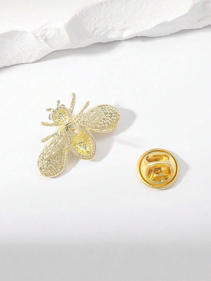 11089 1b-074 1 Pieza Elegante Gemelo En Estilo De Abeja Pequeña Con Incrustaciones De Strass Para Uso Diario De Damas