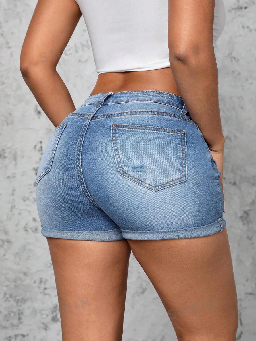 11201 1t-395 SOFVE shorts De Mezclilla Desgastados Para Mujeres
