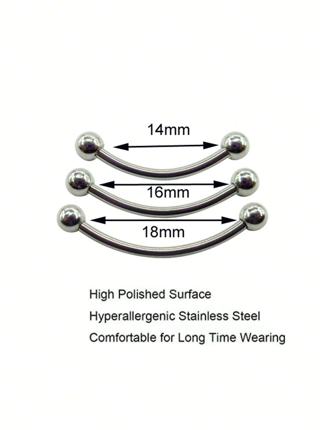 12017 1b-022 Piercing para labios 3 Pzas