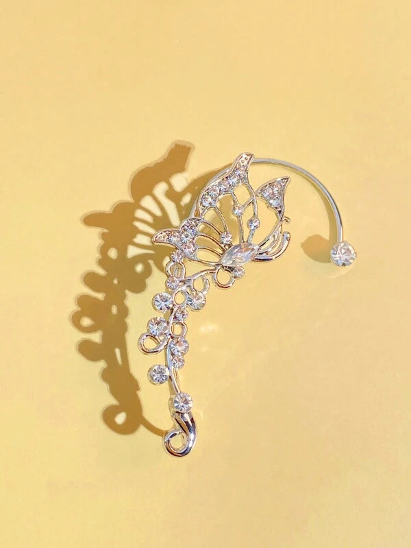 7833 b03-10 Una pieza pendiente con diamante de imitación con diseño de mariposa