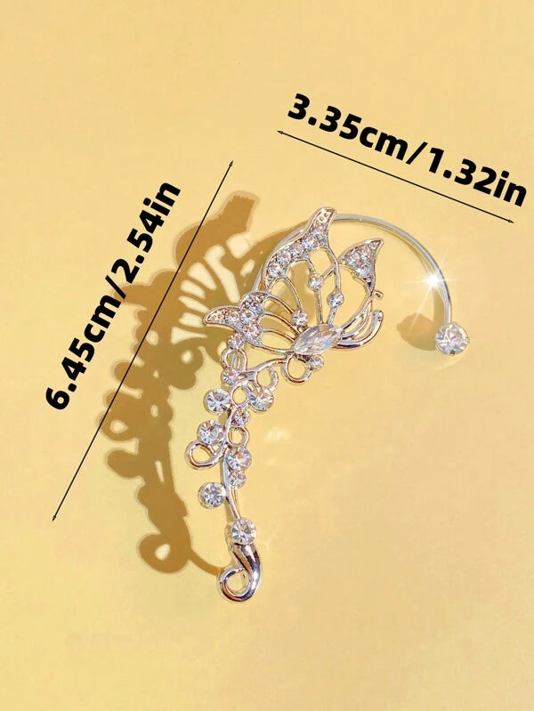 7833 b03-10 Una pieza pendiente con diamante de imitación con diseño de mariposa