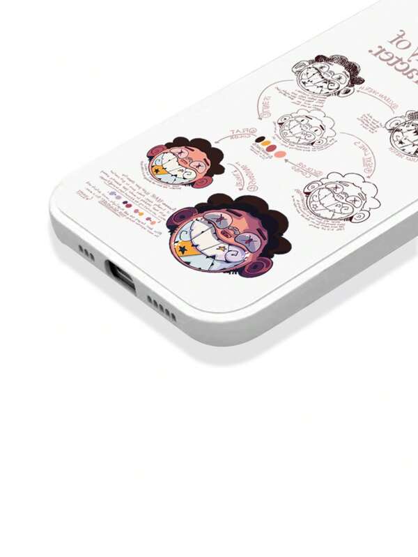 7678 1b-04-17 Una pieza Funda para móvil con letra con estampado de dibujos animados de silicona para iPhone