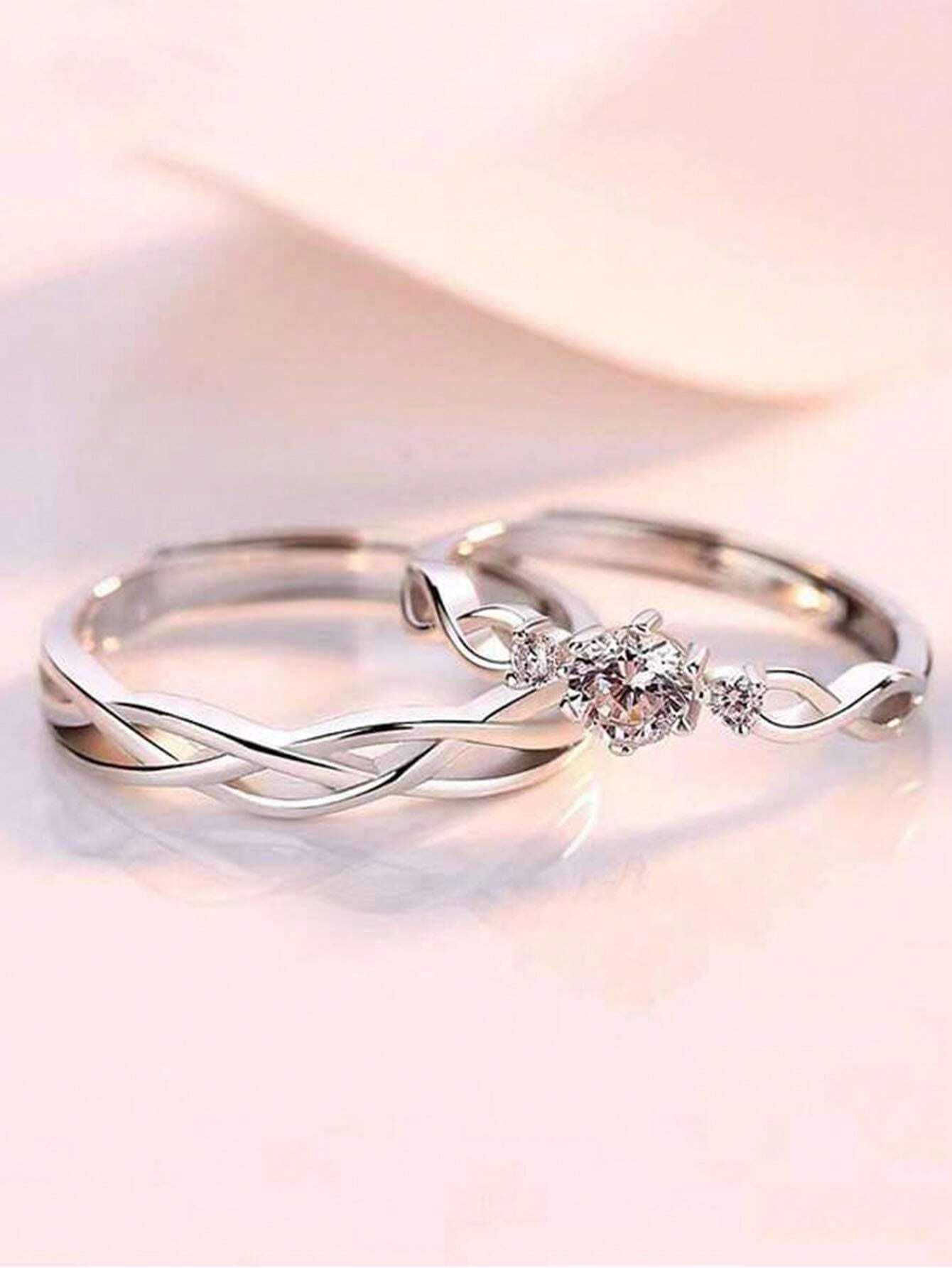 12307 1b-055 Anillos Parejas 2 Pzas