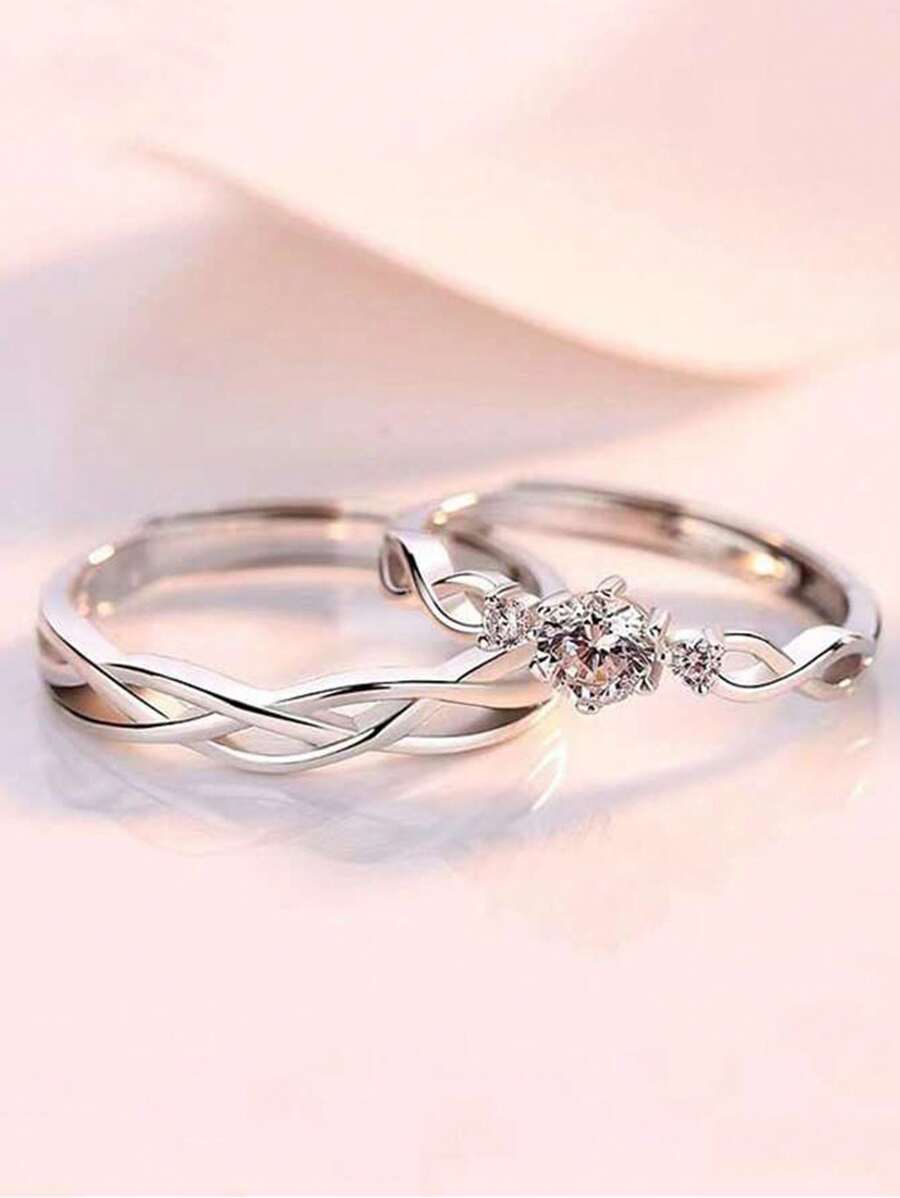 12307 1b-055 Anillos Parejas 2 Pzas