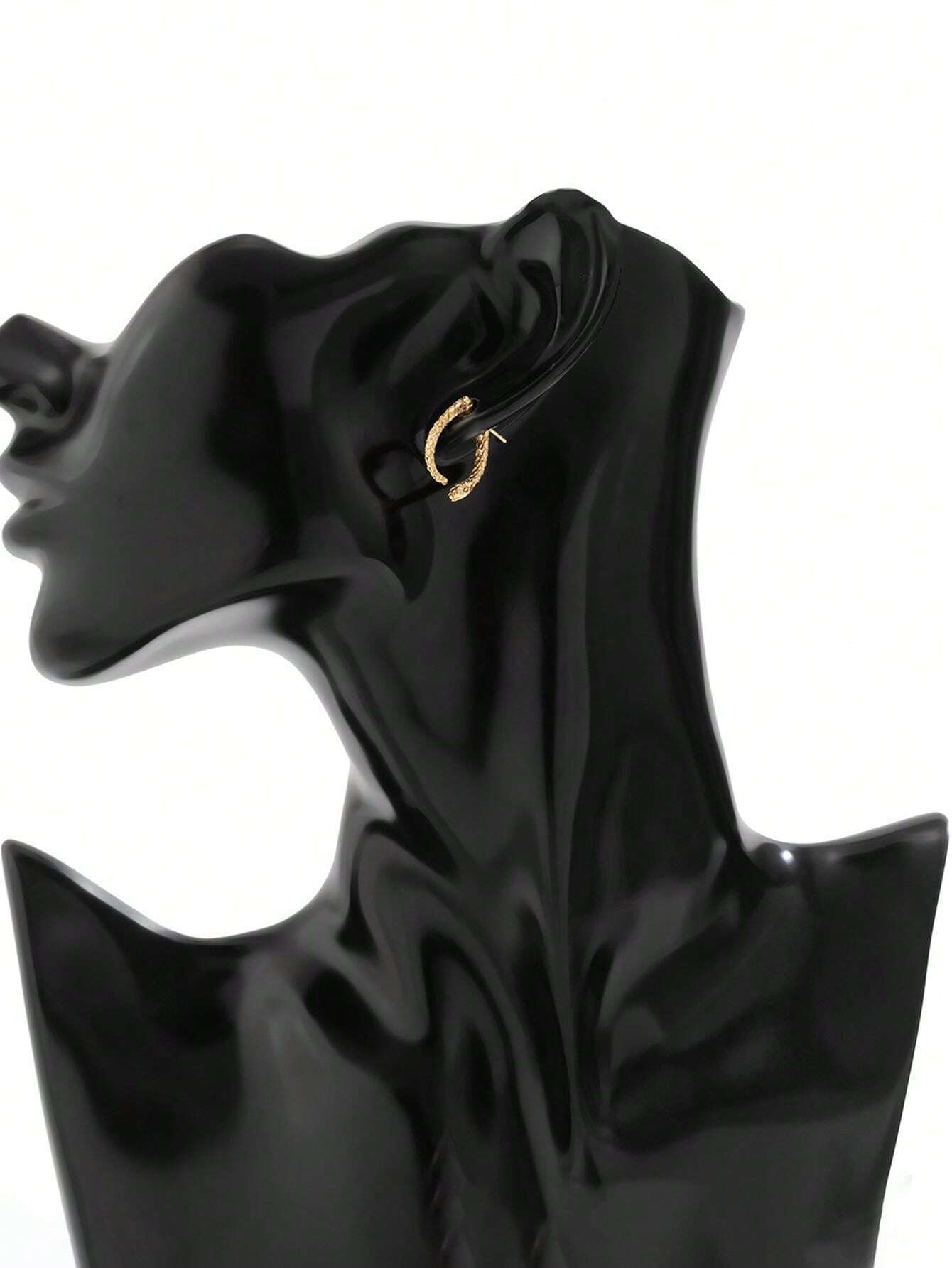 8030 1b-073 Un Par Aretes Ajustables Con Forma De Serpiente