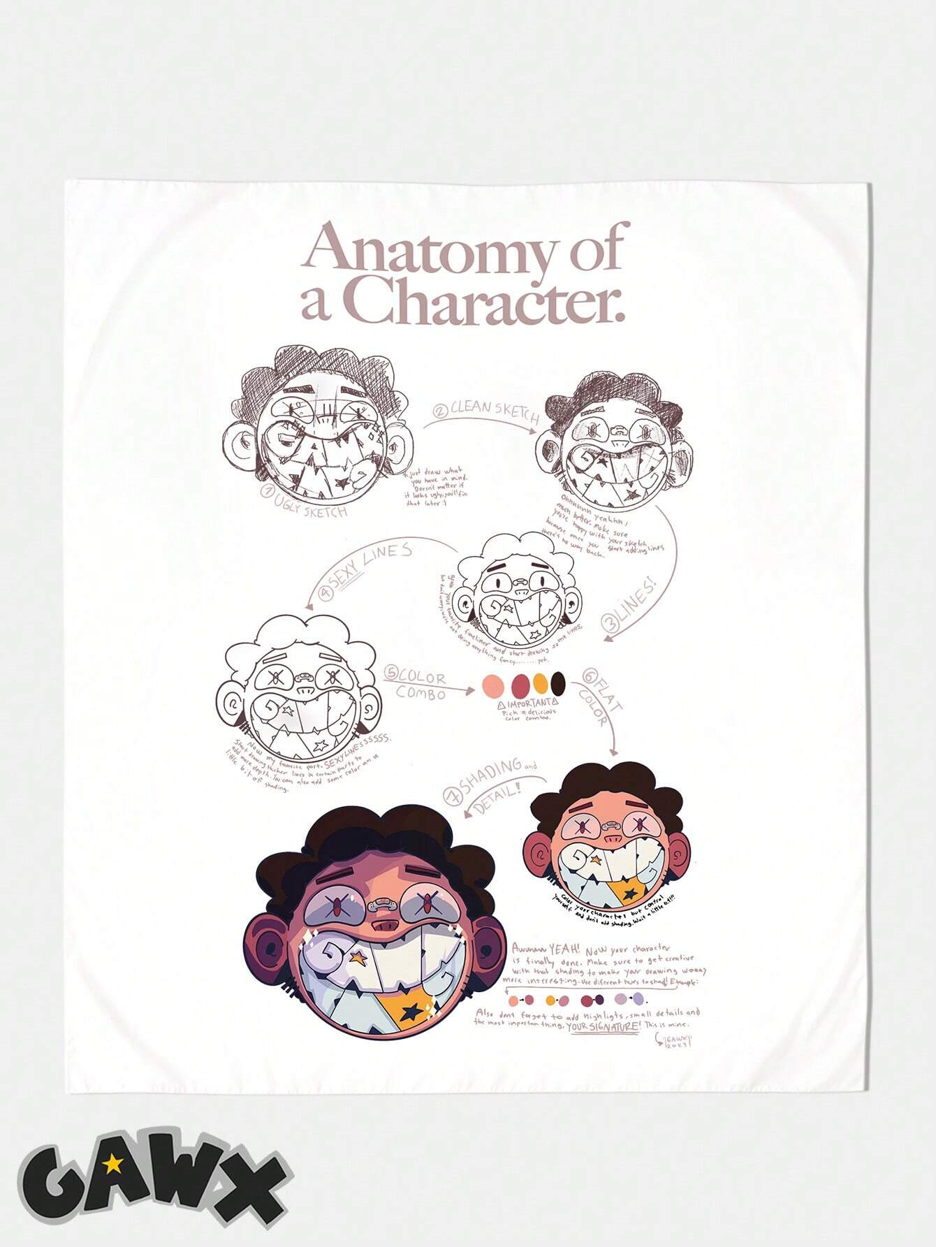 7413 1a-099 Una pieza con estampado de dibujos animados Tapiz