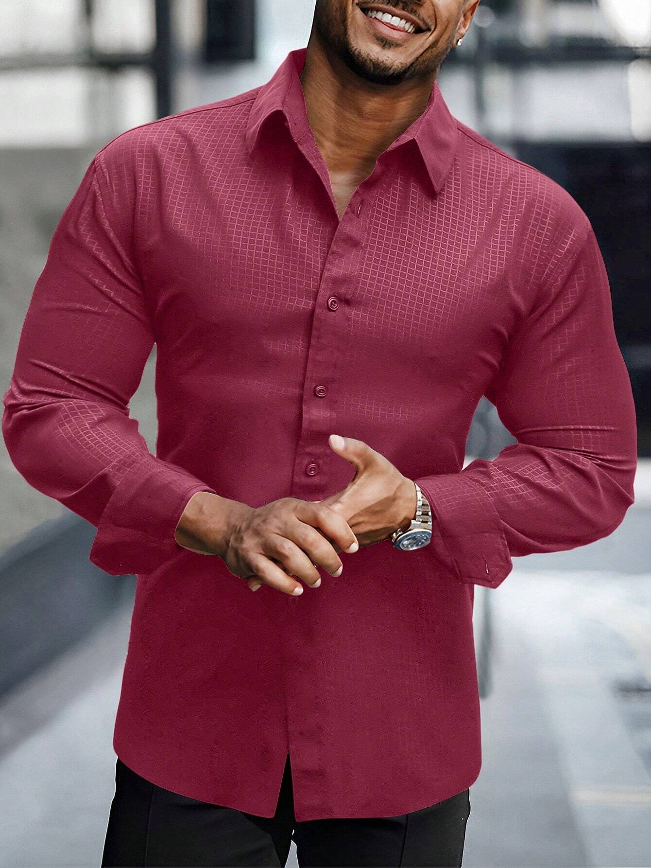 9005 1t-006 Camisa De Manga Larga Para Hombres
