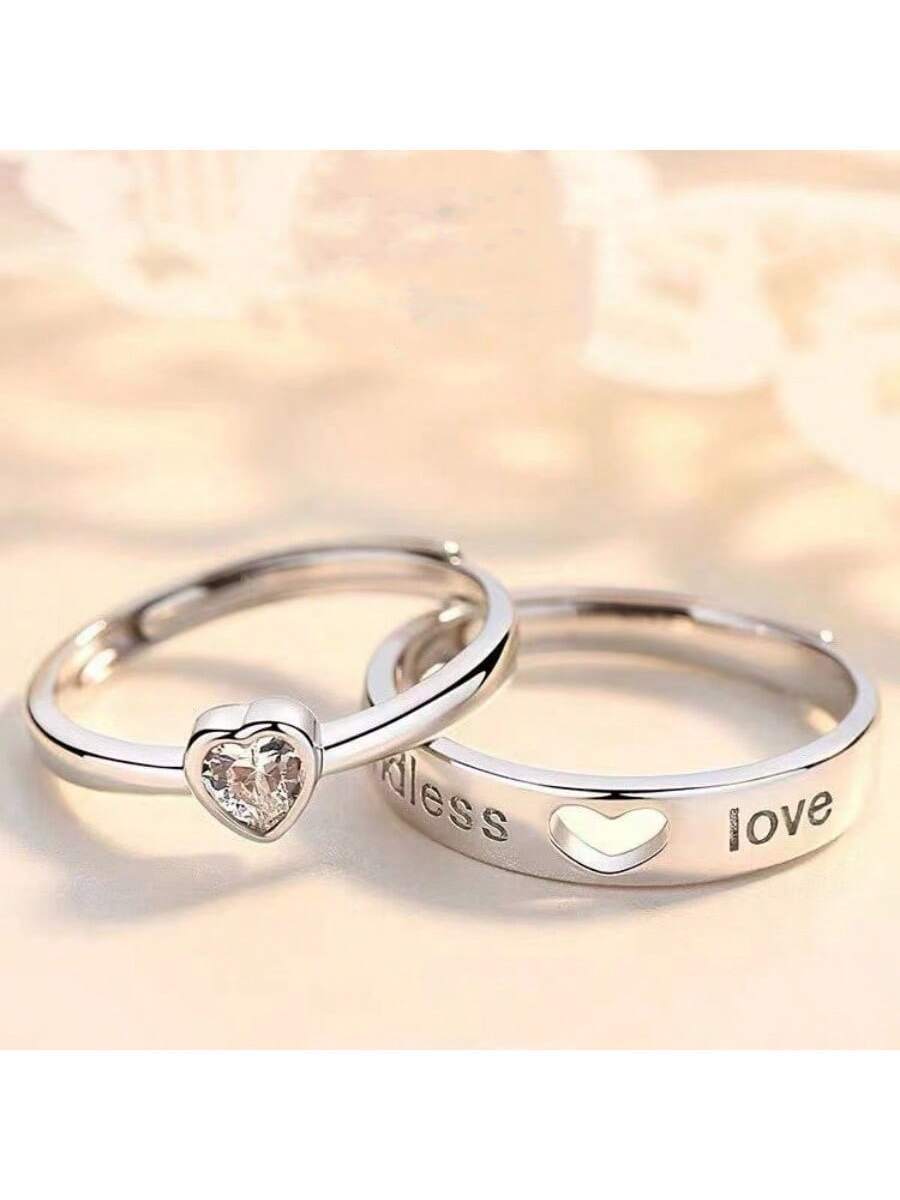 9380 a10-28 Paquete De 2 Anillos Para Parejas Te Amo Con Todo Mi Corazón