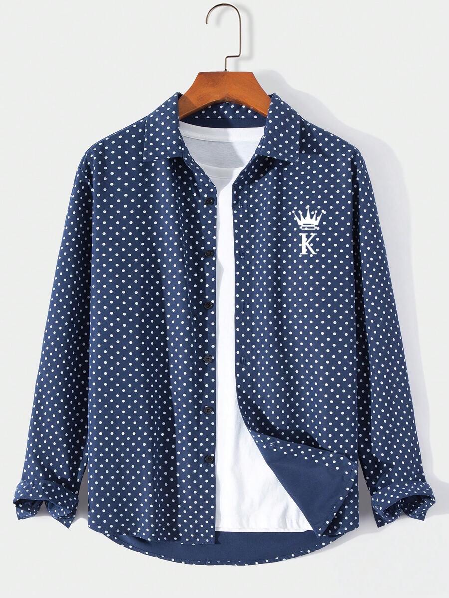 9547 1a-100 Camisa Larga De Manga Larga Para Hombres Con Botones