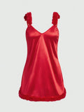 13548 1t-007 Vestido De Seda Con Borde Difuso Sexy 1 Pza