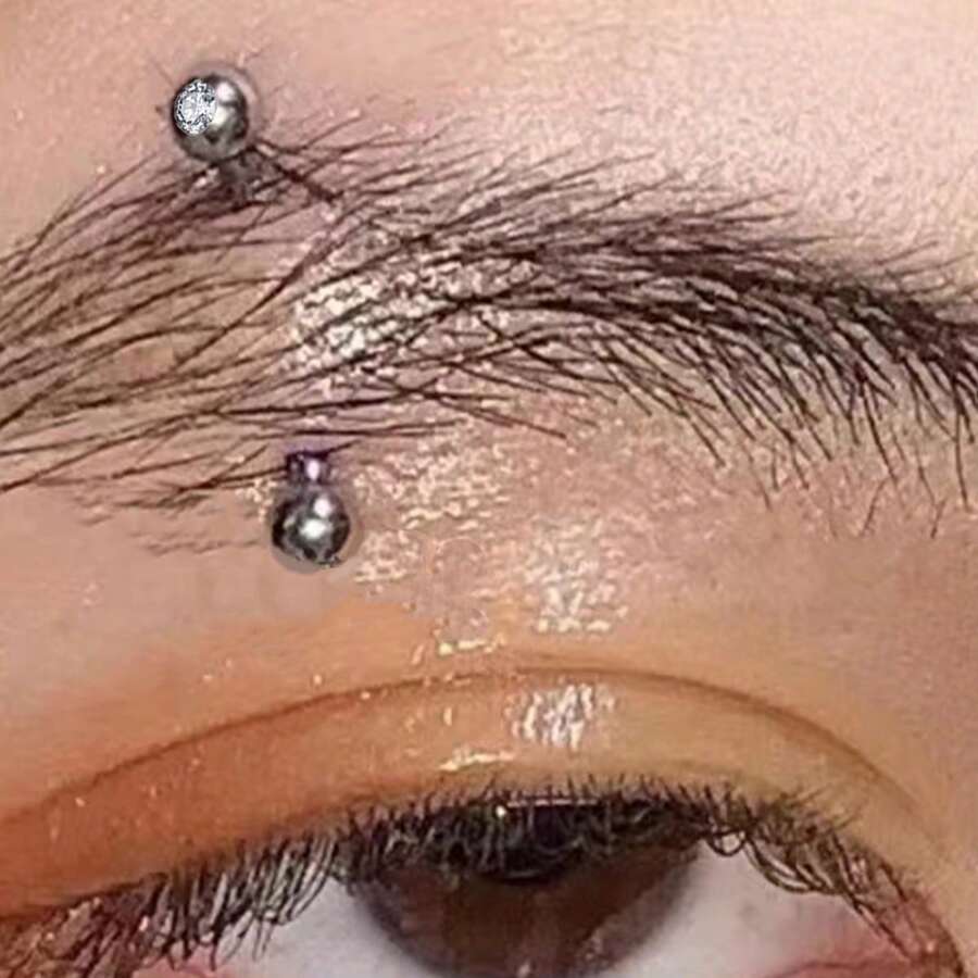 10020 1b-076 Cinco piezas Piercing de cejas con diamante de imitación