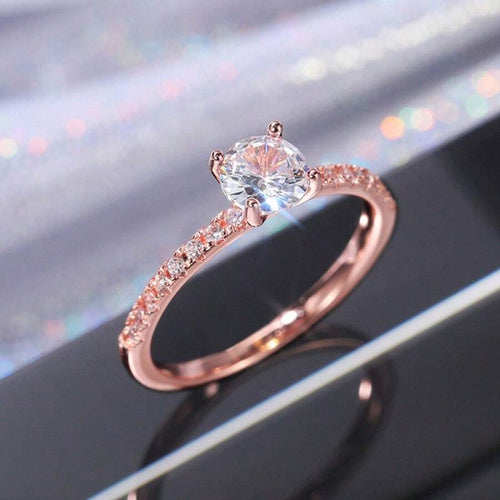 10613 1b-074 Anillo De Compromiso Con Incrustaciones Simples De Estilo Europeo