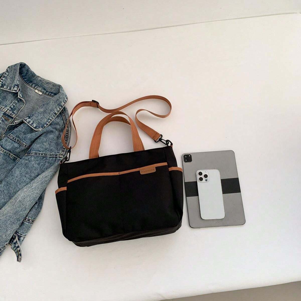 14695 1t-010 bolso de mano de mujer de estilo europeo y americano con bloques