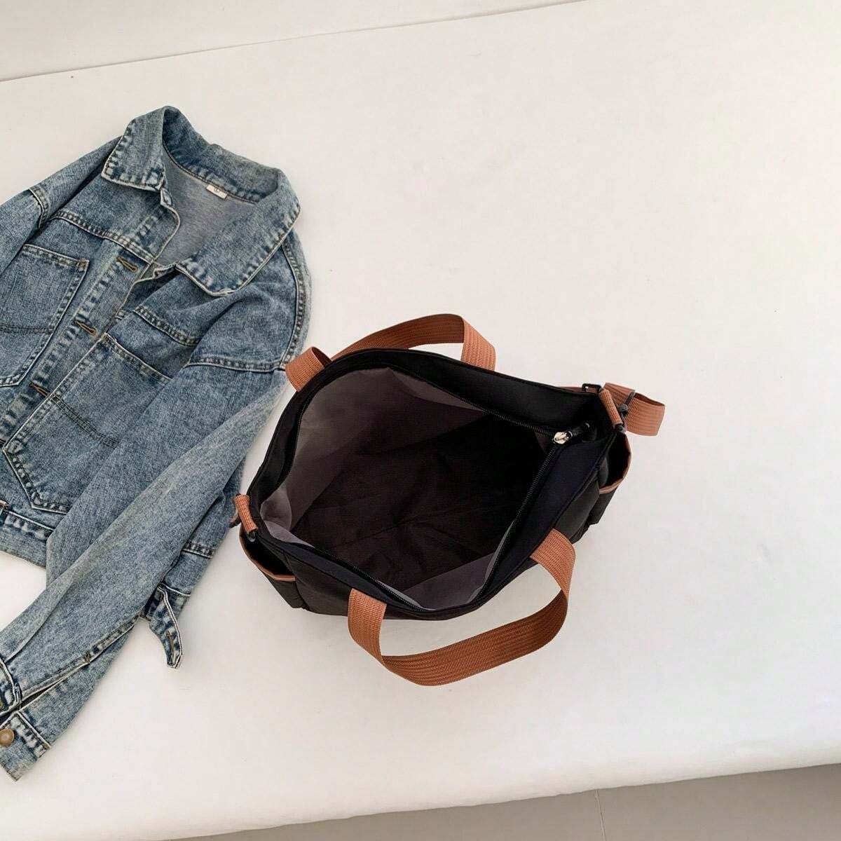 14940 1c-028 bolso de mano de estilo europeo y americano con bloques de color