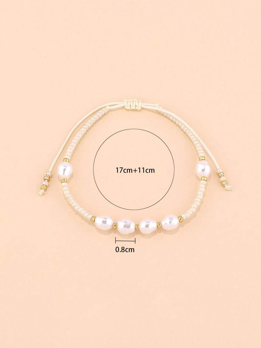 10924 01-b03-02 Una Pieza Pulsera Con Perlas