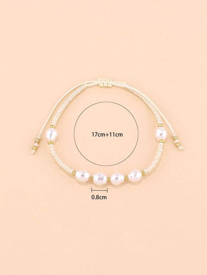 10924 01-b03-02 Una Pieza Pulsera Con Perlas