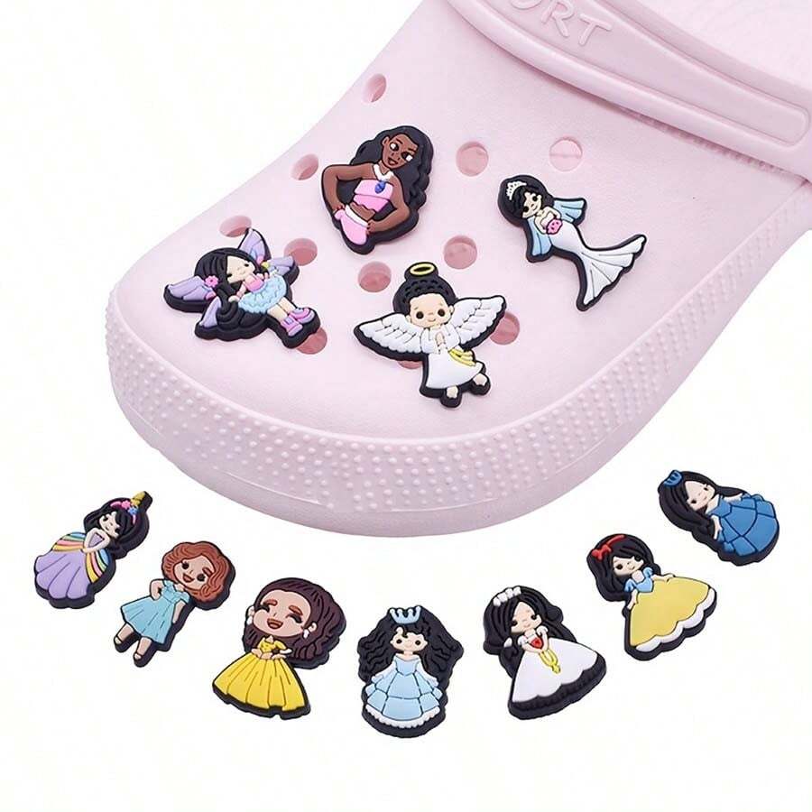 9640 1b-066 Conjunto De 15 Piezas De Encantos De Zapatos De Princesa Para Zuecos