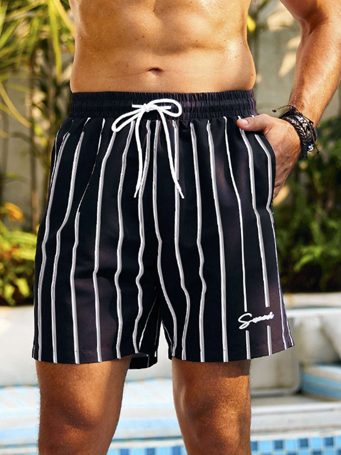 12363 1a-064 Short Playa Rayas Hombres 1 Pza