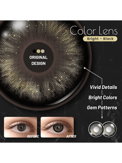 7586 1b-03-17 1t-004 Lentes De Contacto De Color Negro Con Un Período De Uso De 1 Año