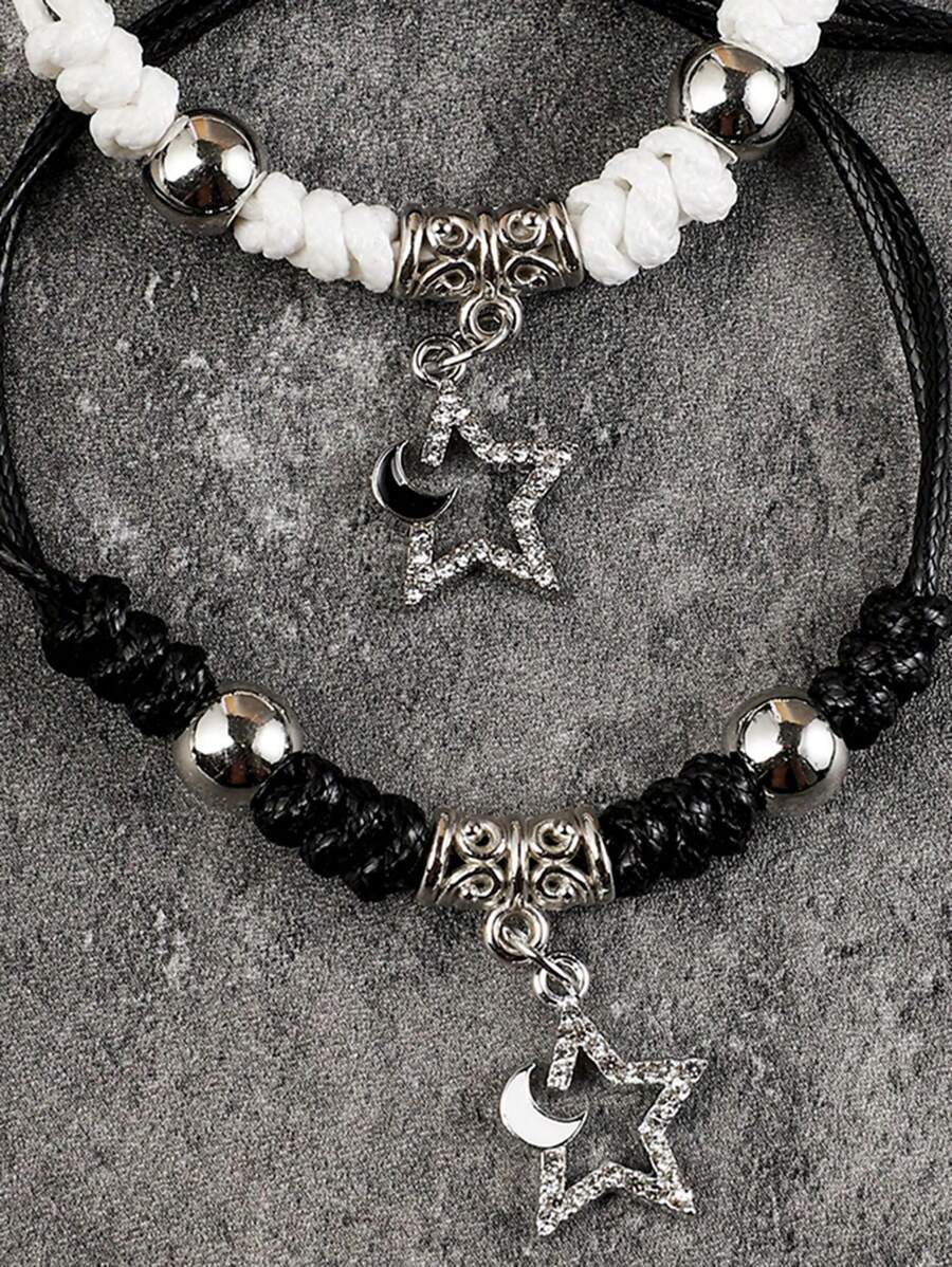 10927 1b-01-15 set de 2 Piezas Colgante De Estrella Y Luna Hueca