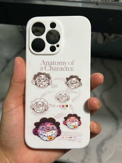 7678 1b-04-17 Una pieza Funda para móvil con letra con estampado de dibujos animados de silicona para iPhone