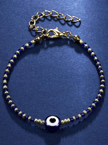 10926 01-b03-02 Una Pieza Pulsera De Ojo Azul Elegante