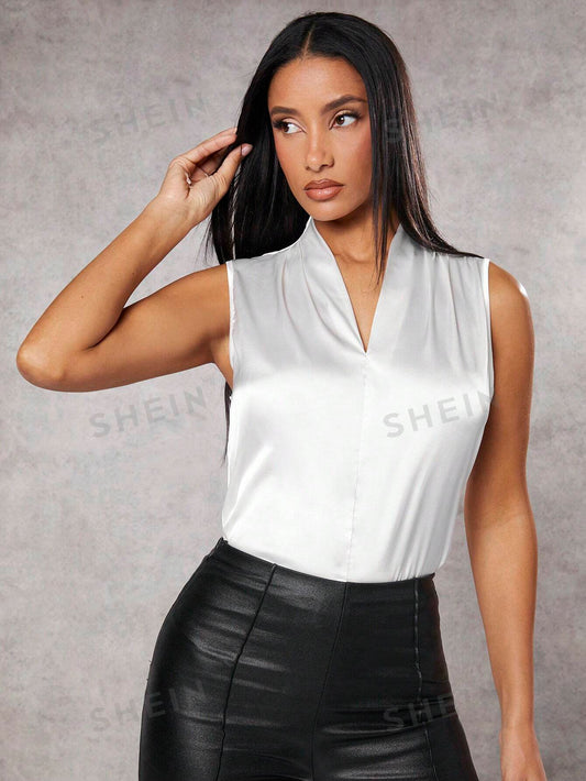 17227 1a-008 Blusa Sin Mangas Con Cuello En V 1 Pza