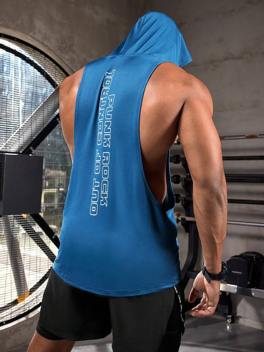 10840 1t-006 Capucha Y Estampado De Letras Para Hombre