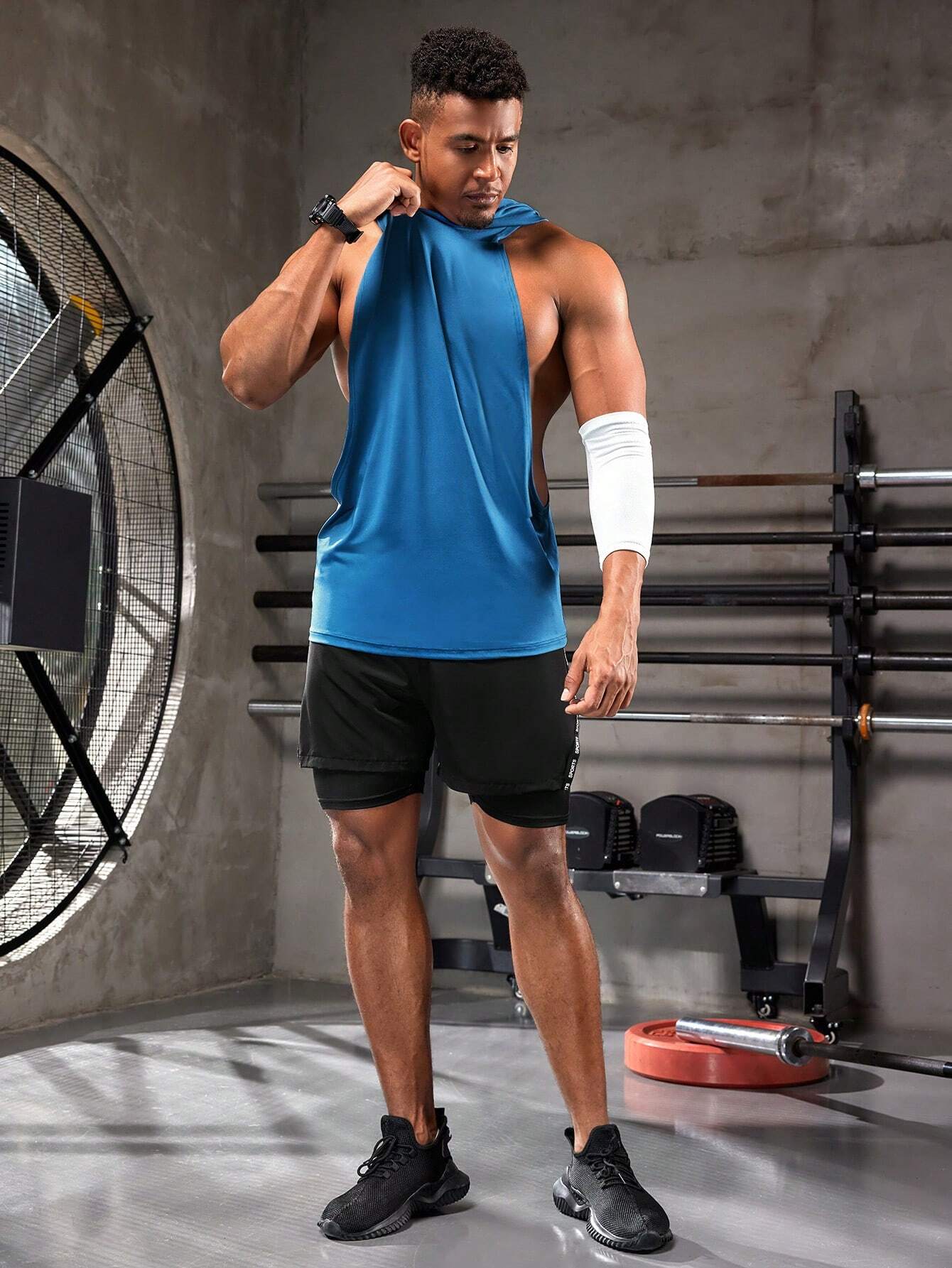 10840 1t-006 Capucha Y Estampado De Letras Para Hombre