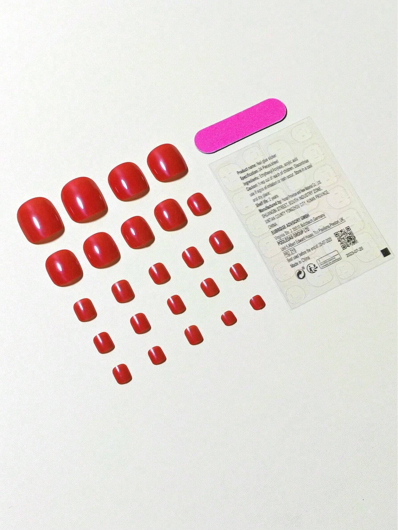 18518 1b-173 Uñas postizas cuadradas 24 Pzas