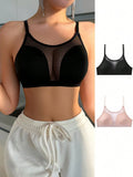 10565 a05-11 Dos Piezas Sujetadores Para Mujer Con Inserciones De Malla