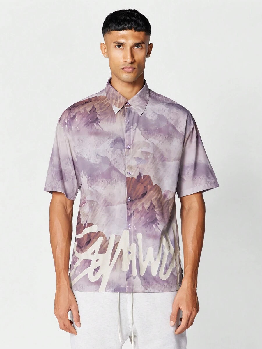 13801 1t-006 Camisa 1 PIEZA Con Botones Y Estampado Completo