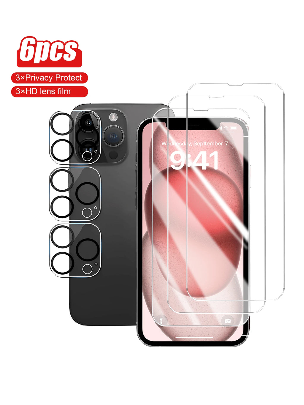 9182 2t-ProPa Protector de Pantalla y Cámara 6 Piezas