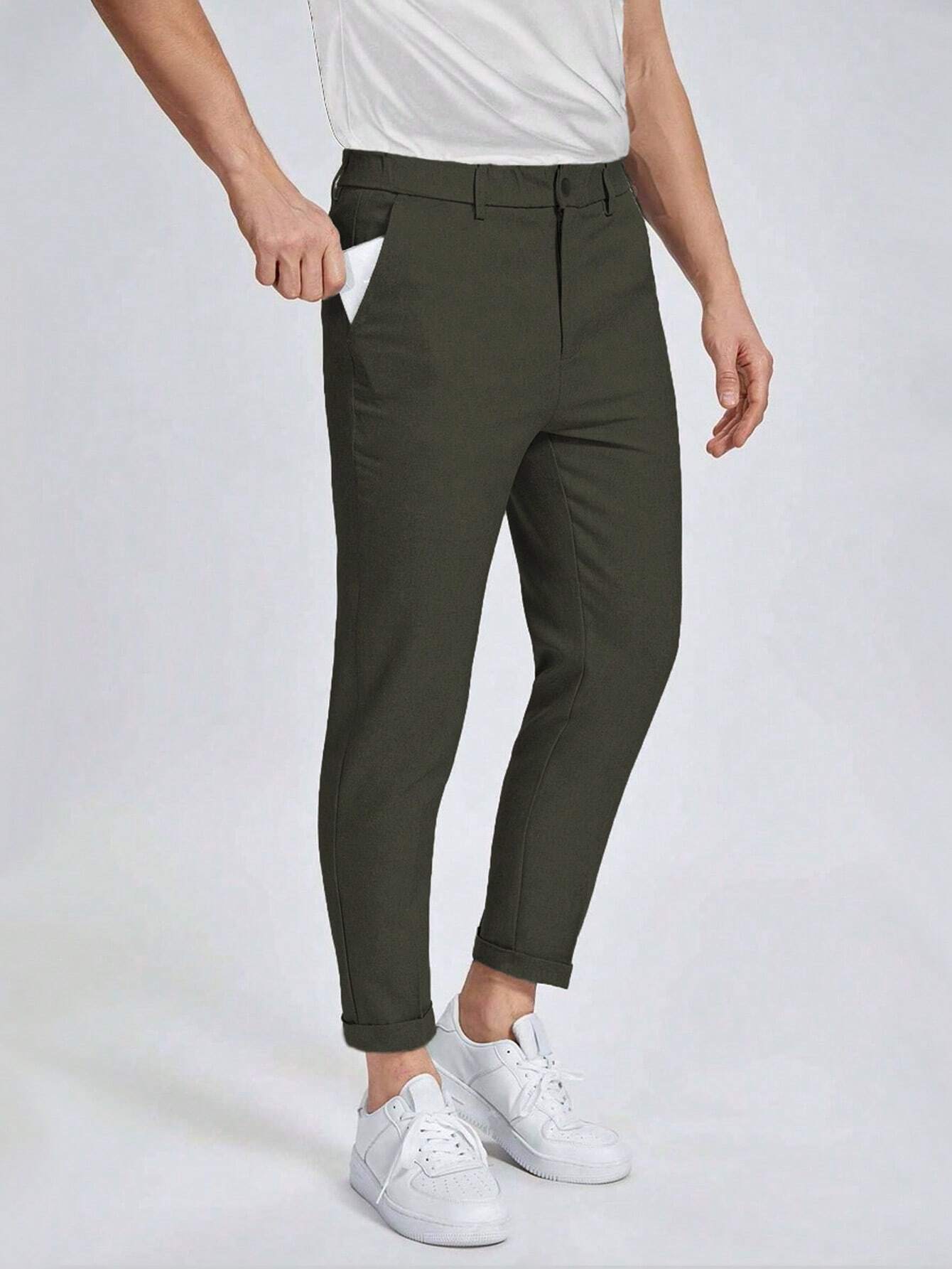 9188 a03-10 Pantalón De Traje Con Bolsillos Laterales Inclinados