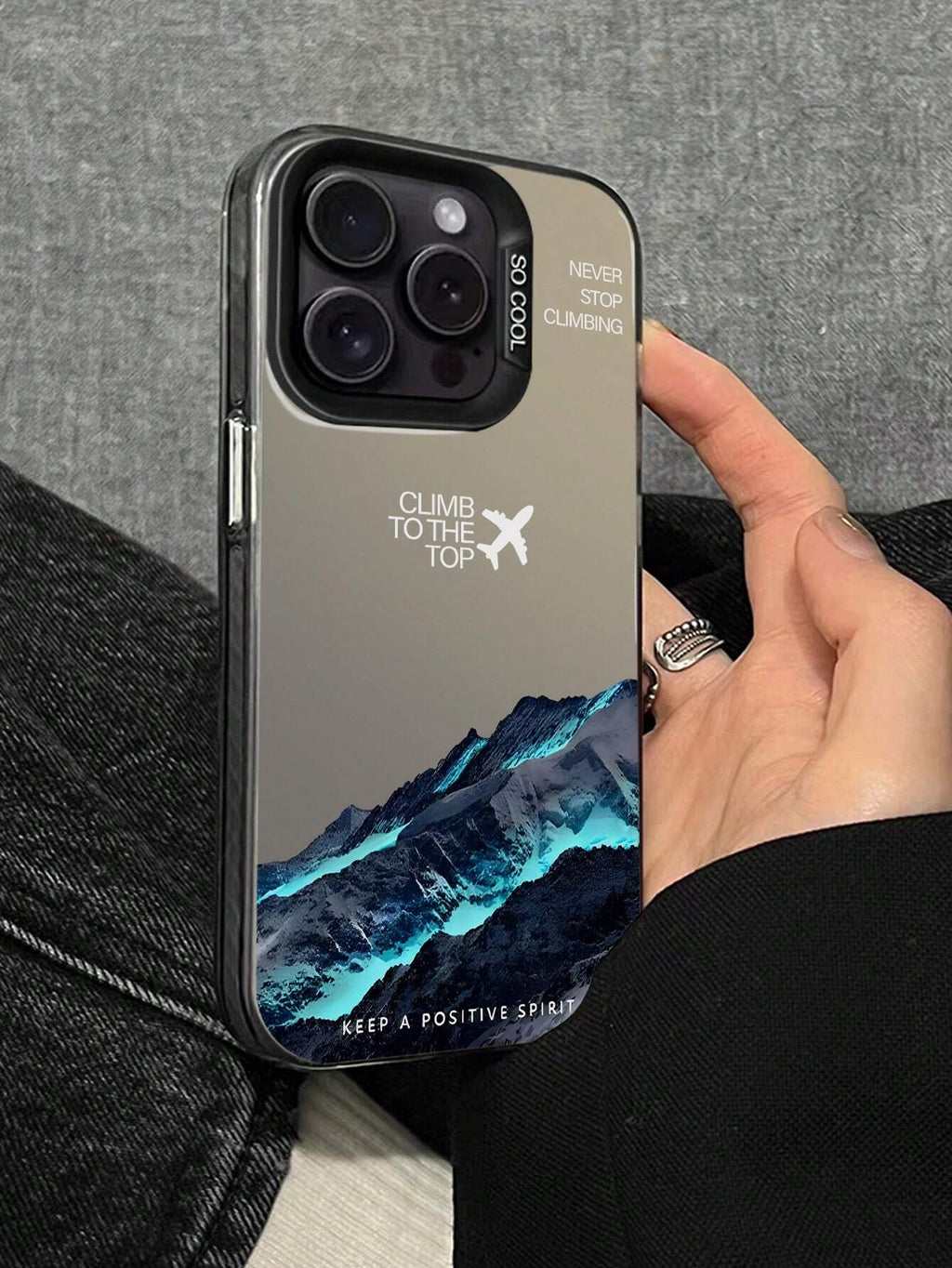 17446 2t-014 Funda de teléfono patrón montaña azul 1 Pza