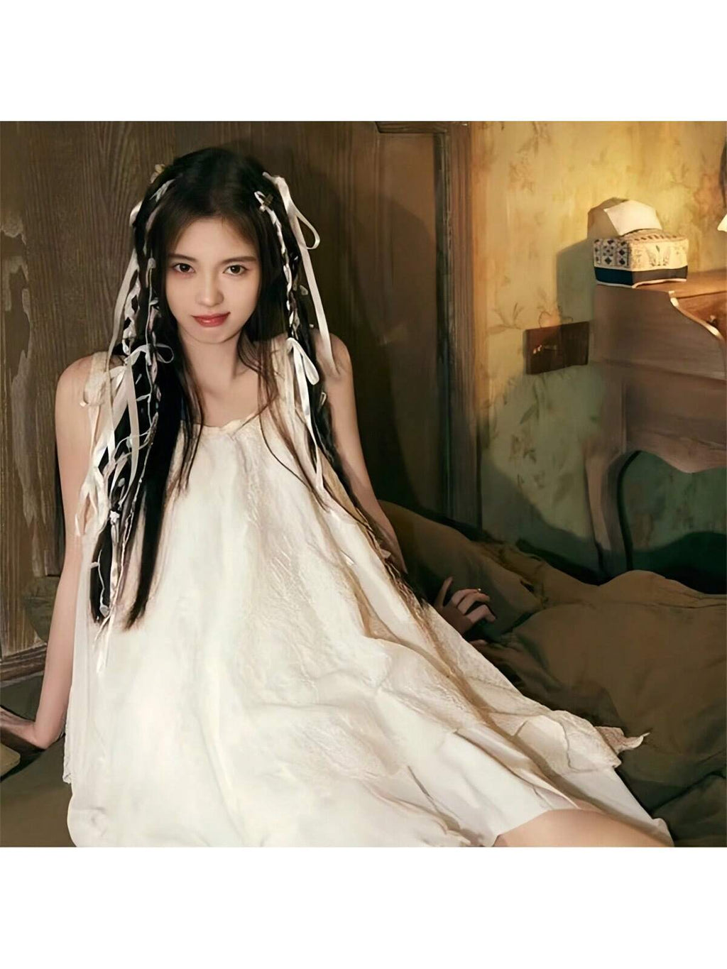 8111 1b-012 Una Banda Para El Cabello Trenzada Blanca