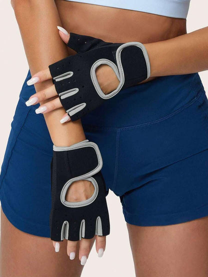 11710 A05-06  1 Par De Guantes De Fitness De Medio Dedo Para Hombres Y Mujeres