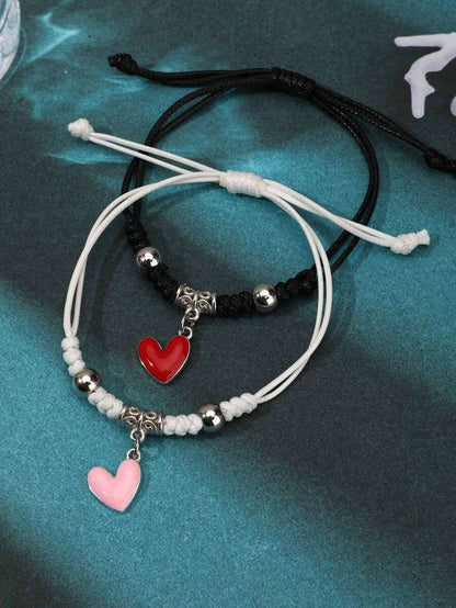 10933 01-b01-15 Conjunto De 2 Pulseras En Forma De Corazón Para Parejas