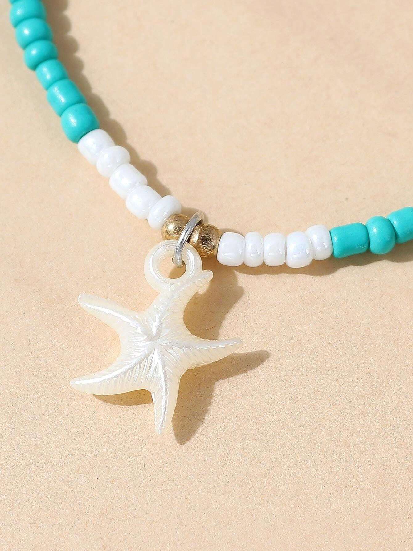 9075 1b-035 Tobillera Con Cordón Y Perlas Naturales De Estilo Bohemio Hecha A Mano