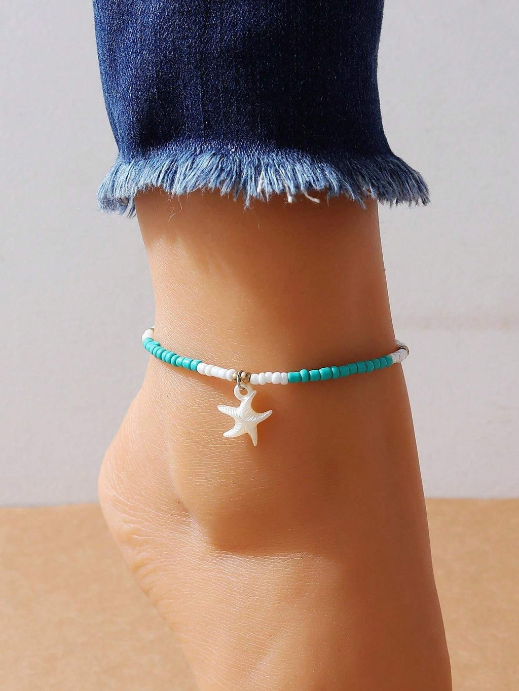 9075 1b-035 Tobillera Con Cordón Y Perlas Naturales De Estilo Bohemio Hecha A Mano