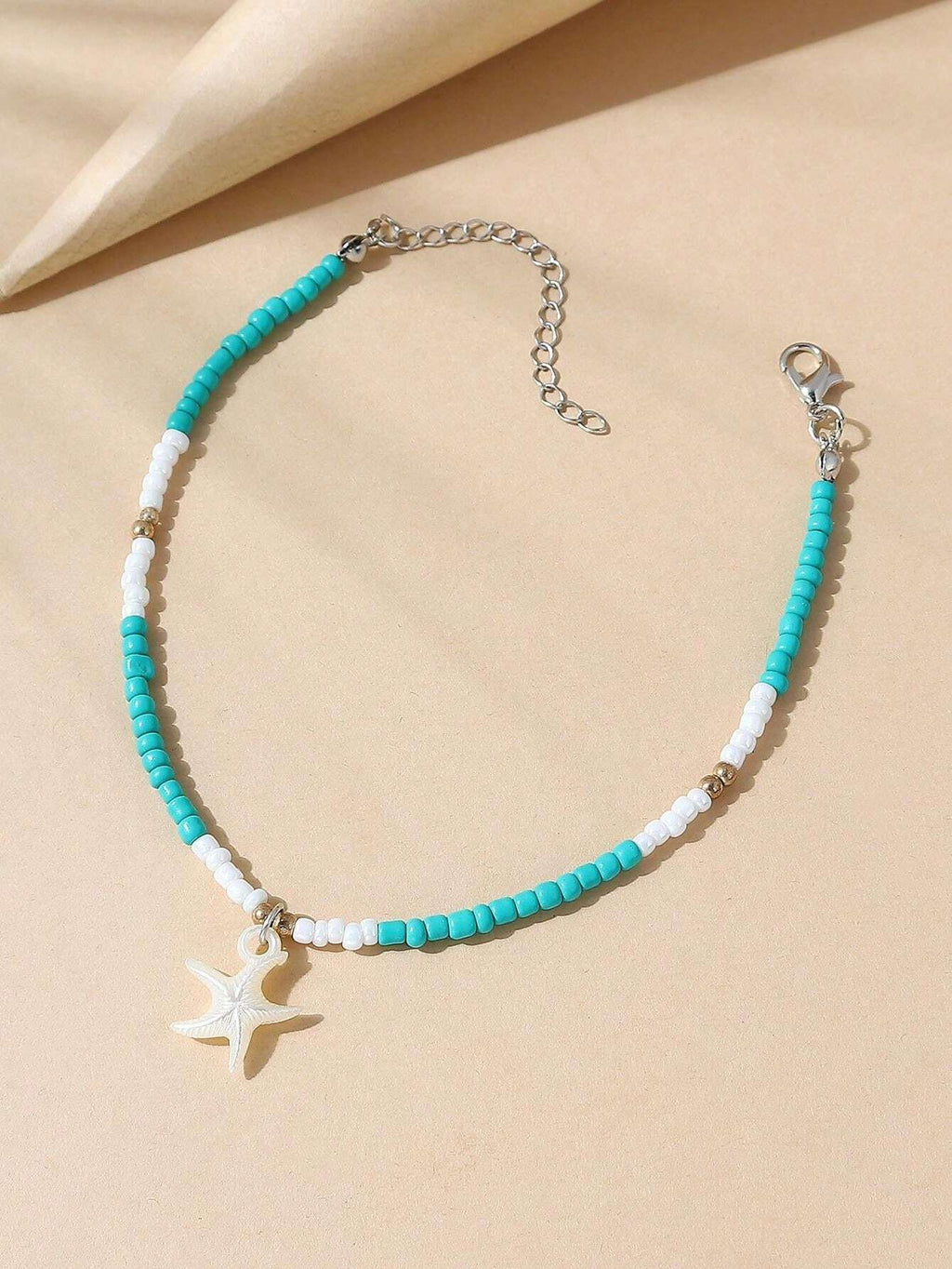 9075 1b-035 Tobillera Con Cordón Y Perlas Naturales De Estilo Bohemio Hecha A Mano